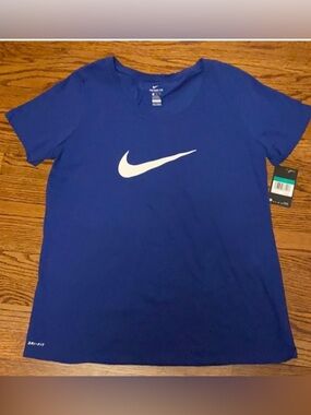 Nike Royal Blue Short Sleeve Women’s Tee with White Swoosh